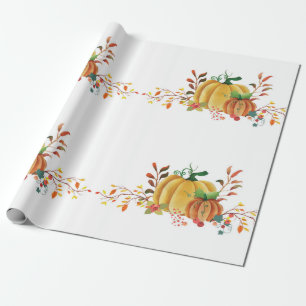Papel De Presente Design de Abóbora de outono de Ação de Graças