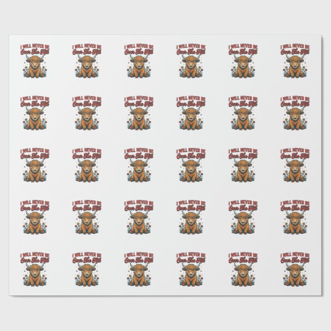 Papel De Presente Design de aniversário engraçado de vaca das Terras (Aberto)