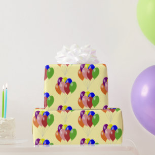 Papel De Presente Design de Balões Qualquer Cor de Fundo