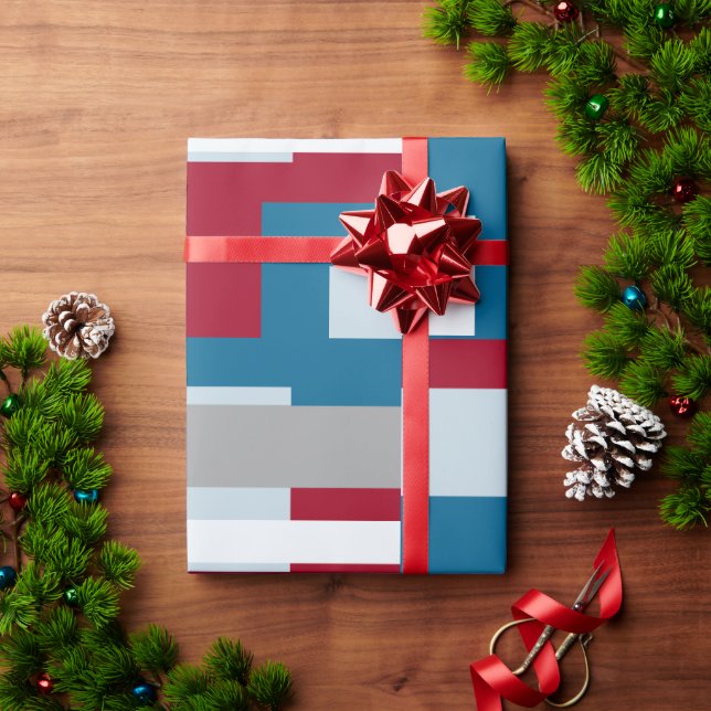 Papel De Presente Design de Bloco Retro 4 (Presente de Natal)