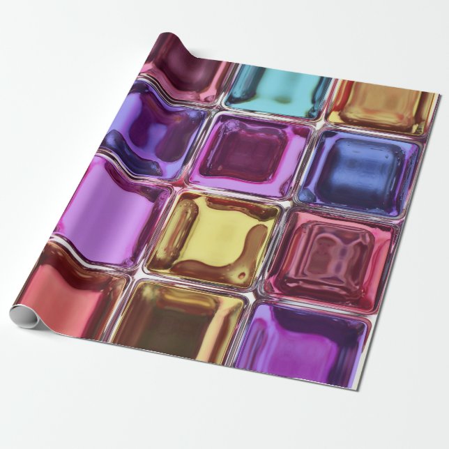 Papel De Presente Design de blocos de vidro (Desenrolado)