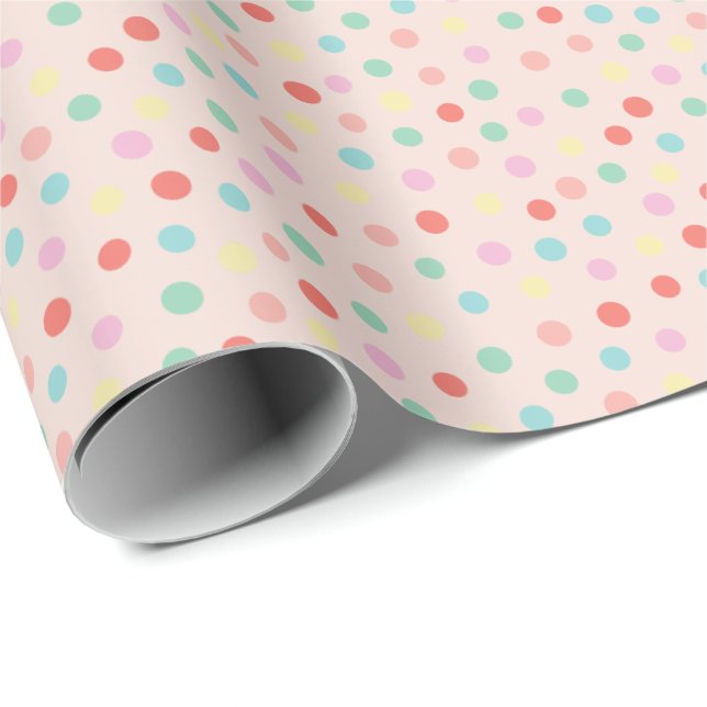 Papel De Presente Design de bolinhas de  espalhadas moderna (Ponta do rolo)