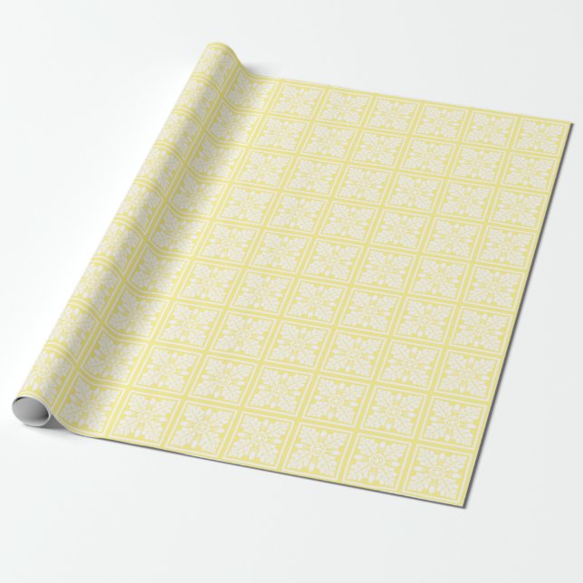 Papel De Presente Design de Bolota Amarelo-Canário (Desenrolado)