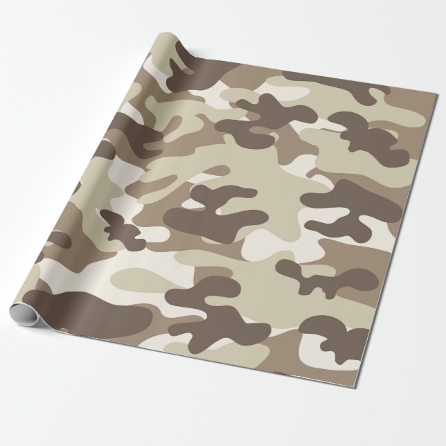 Papel De Presente Design de Brown Camo (Desenrolado)