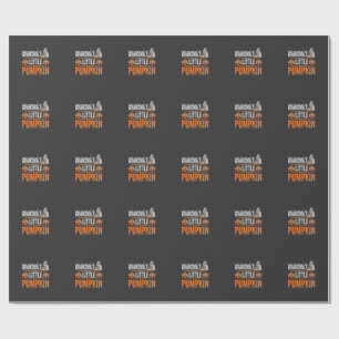 Papel De Presente Design de Bruxa de Halloween da Pequena Abóbora da
