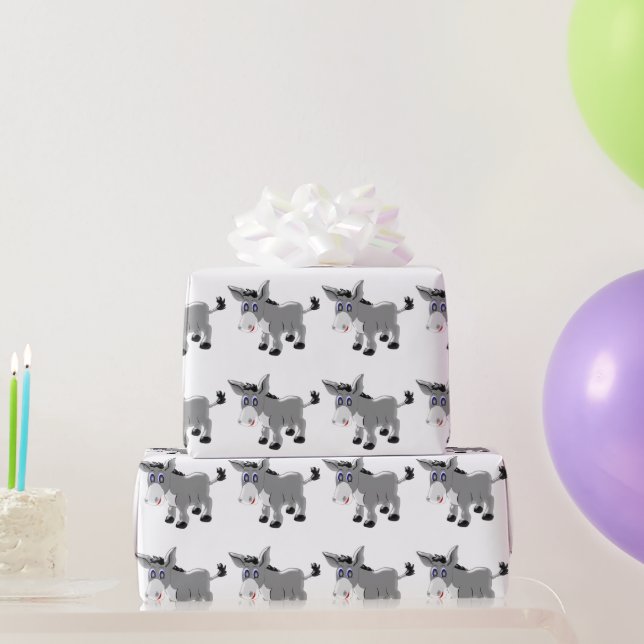 Papel De Presente Design de Burro (Presentes para festas)