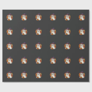 Papel De Presente Design de cachorro de abóbora de Halloween de Bull