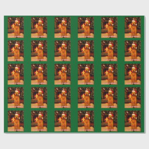 PAPEL DE PRESENTE DESIGN DE CACHORRO DE ESTIMAÇÃO PARA O NATAL