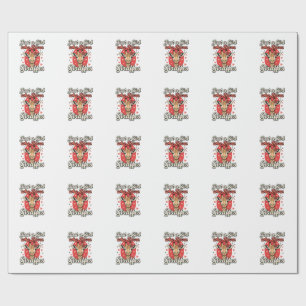 Papel De Presente Design de Camisa de Menina Vintage Amante de Giraf