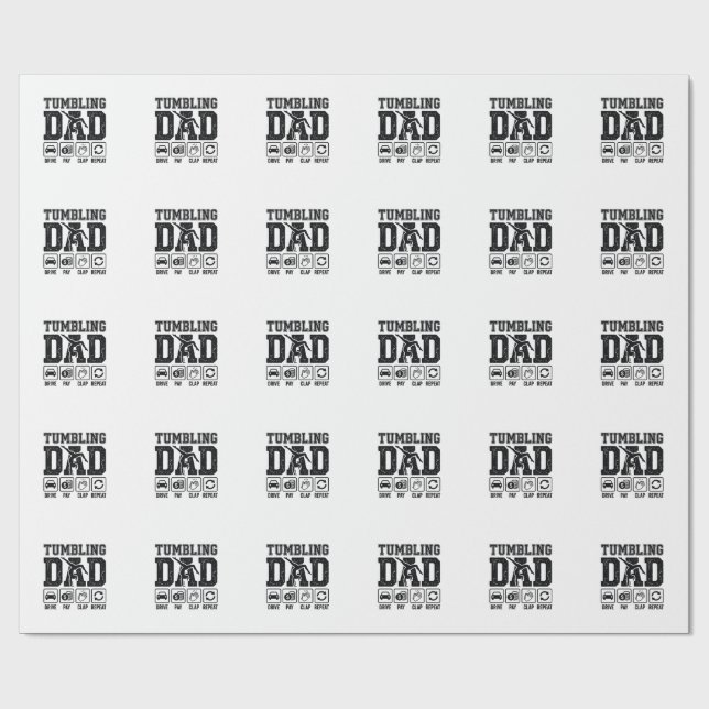 Papel De Presente Design de Camisa Tumbling Dad Drive Pay Clap Repea (Aberto)