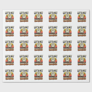 Papel De Presente Design de Cemitério Divertido de Halloween Vamos n