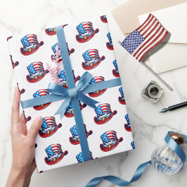 Papel De Presente Design de chapéu com bandeira americana e águia pa