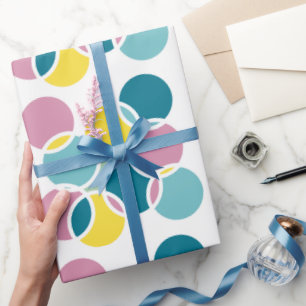 Papel De Presente Design de Círculo Colorido – Estampa Geométrica Di