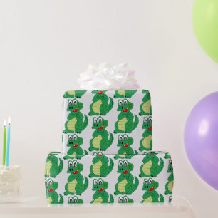 Papel De Presente Design de Crocodilo Qualquer Cor de Fundo