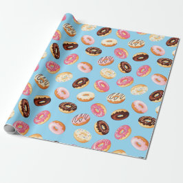 Papel De Presente Design de Donuts em ladrilho