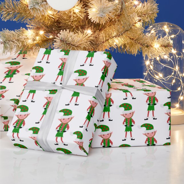 Papel De Presente Design de Elfo de Natal (Feriados)