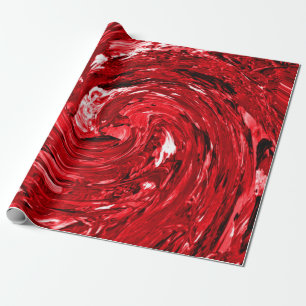 Papel De Presente Design de espiral preto branco vermelho