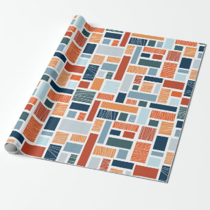 Papel De Presente Design de estilo de Meio século geométrico colorid