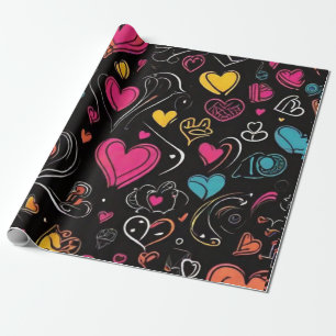Papel De Presente Design de expressão de amor colorida