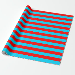 Papel De Presente Design de faixas vermelhas e azuis