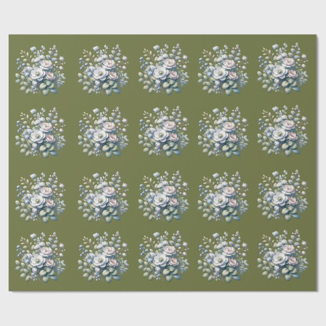 Papel De Presente design de flores personalizado (Aberto)