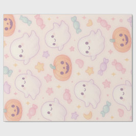 Papel De Presente Design de Halloween Abóbora Kawaii 