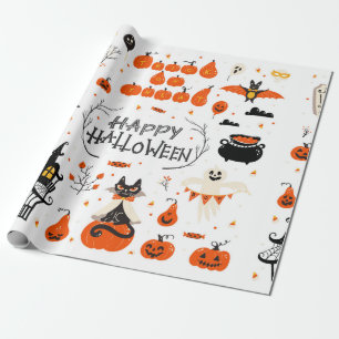 Papel De Presente Design de Halloween. Clipes de Halloween com