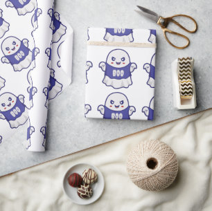 Papel De Presente Design de Ilustração de Fantasma Assustador Divert