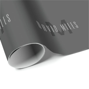 Papel De Presente Design de Monograma Minimalista Moderno Editável C