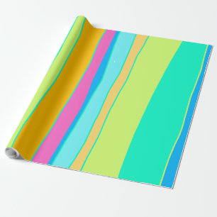 Papel De Presente Design de multicores listradas vibrantes