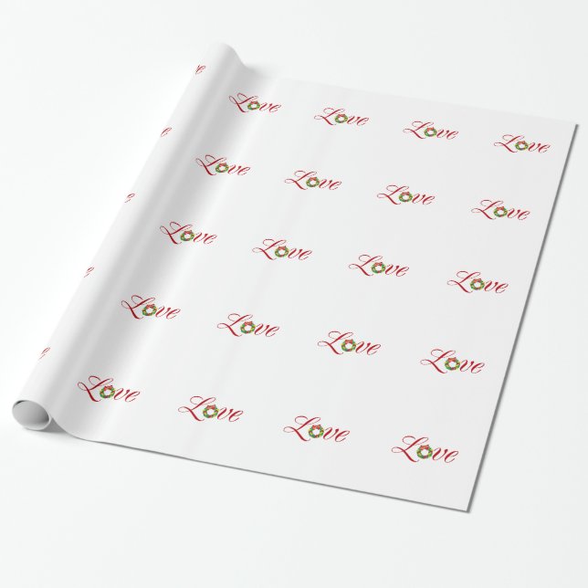 Papel De Presente Design de Natal Amar Feriado de Natal (Desenrolado)