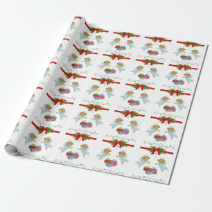 Papel De Presente Design de Natal com anjos