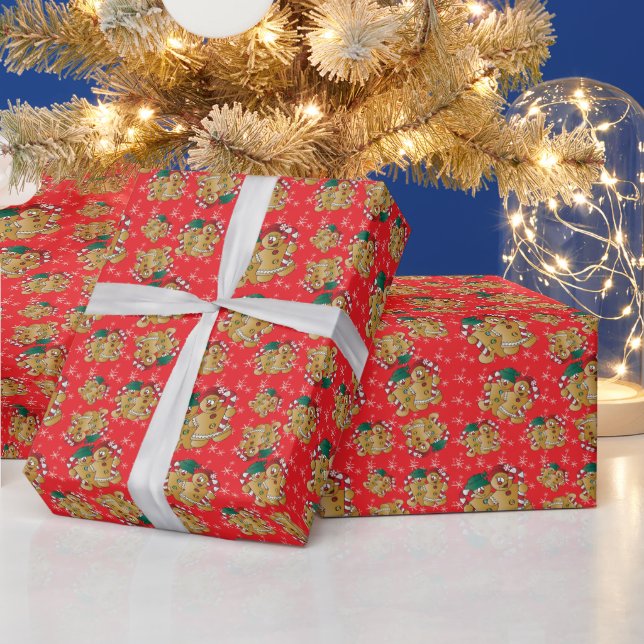 Papel De Presente Design de Natal de Pão de Mel (Feriados)