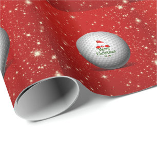 Papel De Presente Design de Natal Festivo dos Golfistas... São Papa