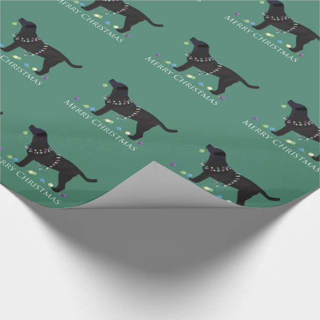 Papel De Presente Design de Natal Merry Black Lab (Ponta)