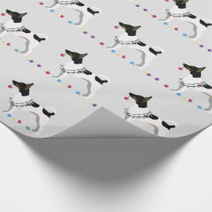 Papel De Presente Design de Natal Rat Terrier Silhouette
