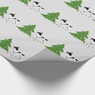 Papel De Presente Design de Natal Rat Terrier Silhouette