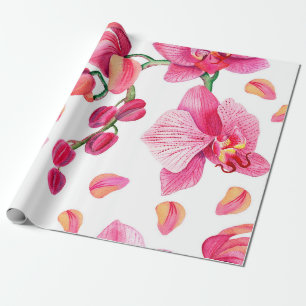 Papel De Presente Design de Orquídeas em Aquarela 2