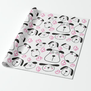 Papel De Presente Design de Padrão Atingido por Cachorro Adorável