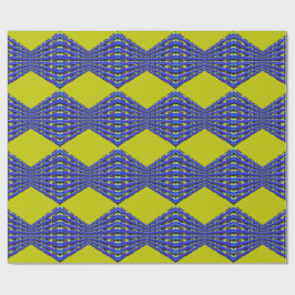 Papel De Presente design de padrão azul e amarelo
