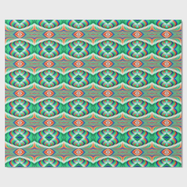 Papel De Presente Design de padrão clássico de tendência de multicor (Aberto)