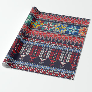 Papel De Presente Design de padrão constante com palestino tradicio