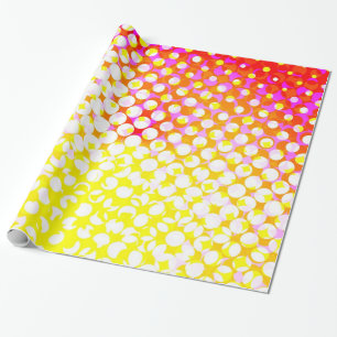 Papel De Presente Design de padrão cor-de-rosa amarelo