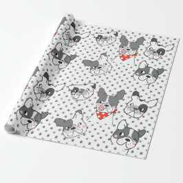 Papel De Presente Design de padrão de cachorro brincalhão