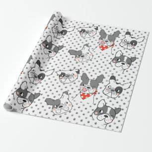 Papel De Presente Design de padrão de cachorro brincalhão