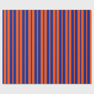 Papel De Presente Design de Padrão de Faixa Na moda de Azul Laranja