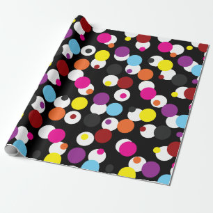 Papel De Presente Design de Padrão de Superfície das Bolinhas Colori