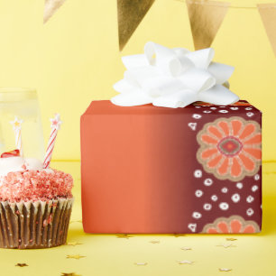 Papel De Presente design de padrão vermelho e dourado