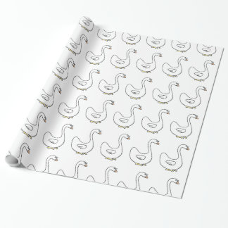Papel De Presente Design de Pássaro Branco Graceful Swan