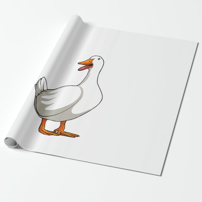Papel De Presente Design de Pato Bonito Homens Aves Aquáticas Pássar (Desenrolado)